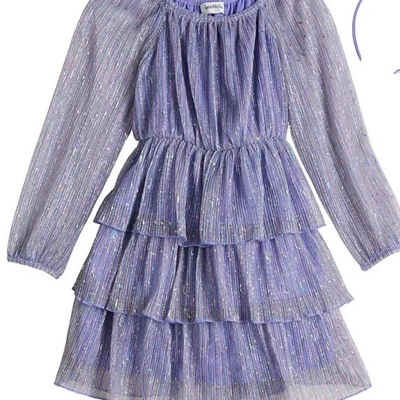 Speechless Blue and Iridescent Kids Dress - Picture 16 of 16